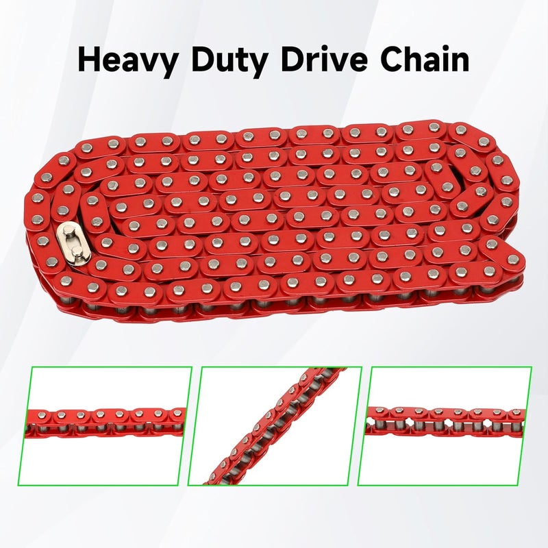 XIKOBY T8F Drive Chain 134 Link Chain Breaker Compatible with 2 Stroke Engine SYX Moto 50cc Dirt Bike Mototec SSR X-pro Coolster 47cc 49cc Pocket Rocket Pit Bike ATV Quad 4 Wheeler Go Kart Parts (Red) - Image 3